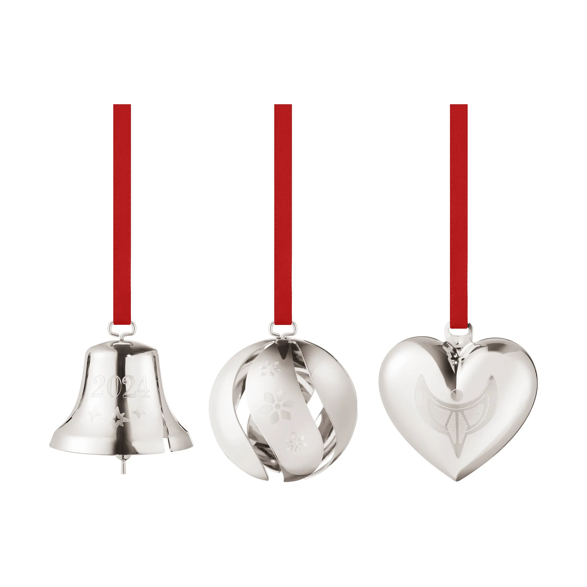Set de adornos 3 piezas 2024, Chapado en paladio Georg Jensen