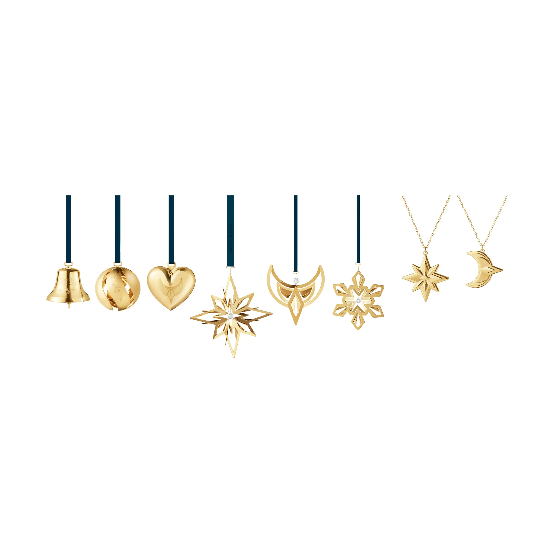 Set de adornos 8 piezas 2024, Chapado en oro Georg Jensen
