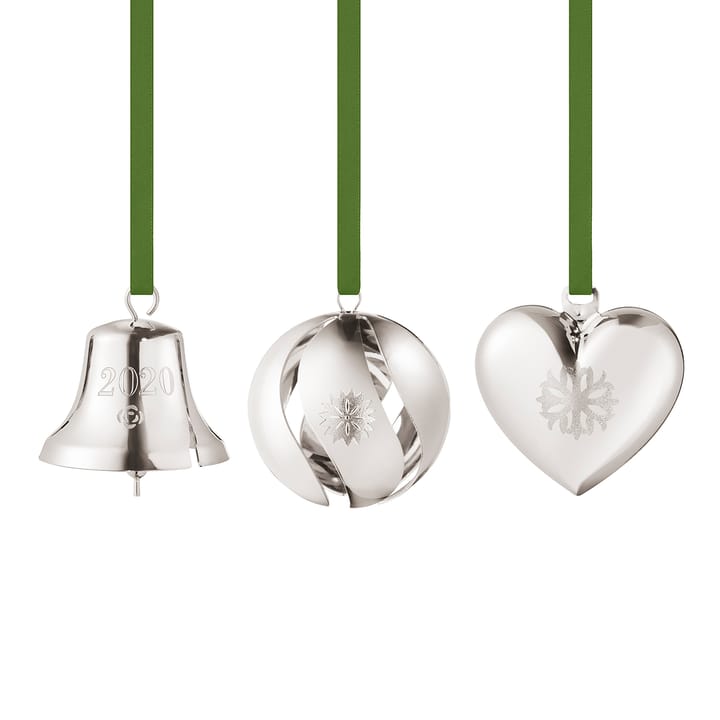 Set de colgantes 2020 corazón, campana y bola - chapado en paladio - Georg Jensen