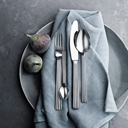 GEORG JENSEN Set BERNADOTTE: Salzschale und Löffel in silber