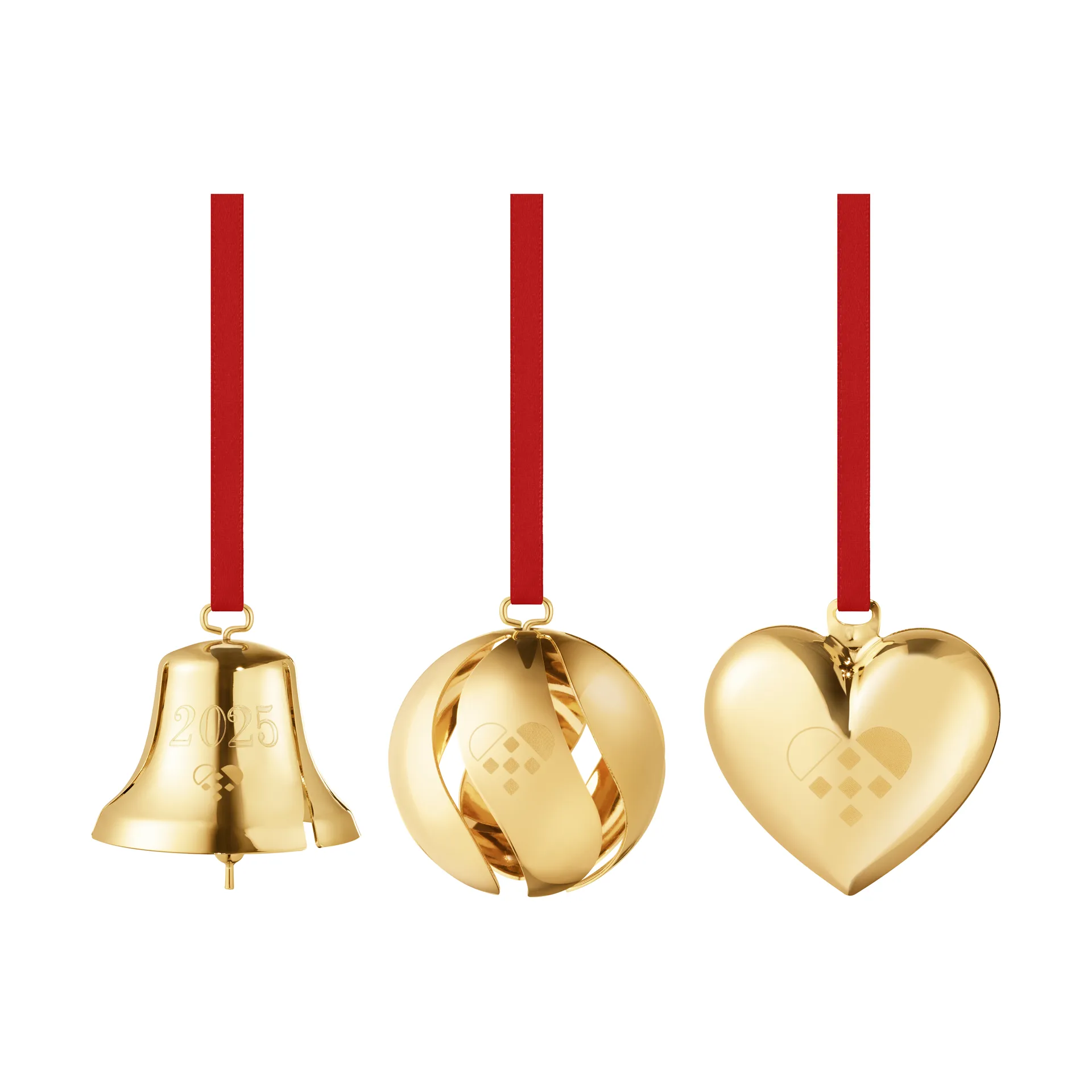 Set de regalo 2025 de 3 piezas, Latón chapado en oro Georg Jensen
