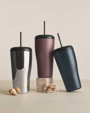 Taza termo con pajita Sky 40 cl - Azul - Georg Jensen