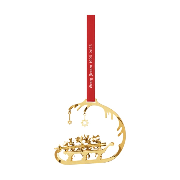 Trineo navideño con árbol de Navidad 1995/2025 - Latón chapado en oro - Georg Jensen