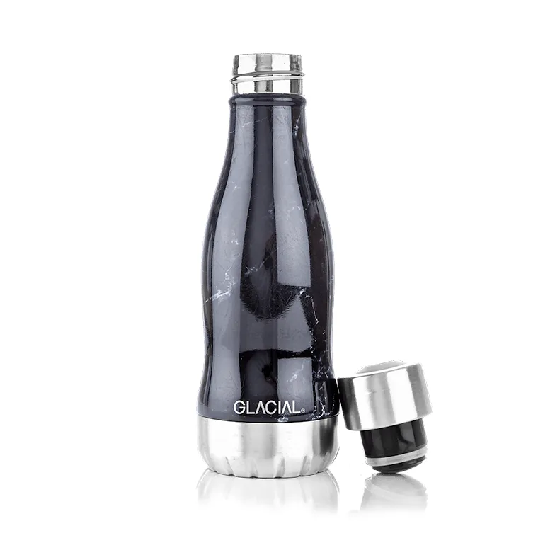 Botella de agua Glacial 280 ml, Black marble Glacial