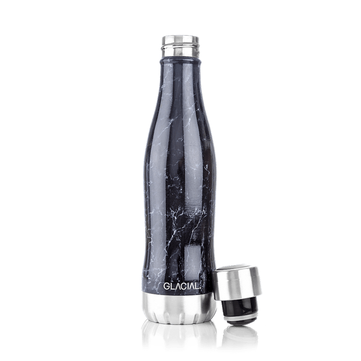 Botella de agua Glacial 400 ml - Black marble - Glacial