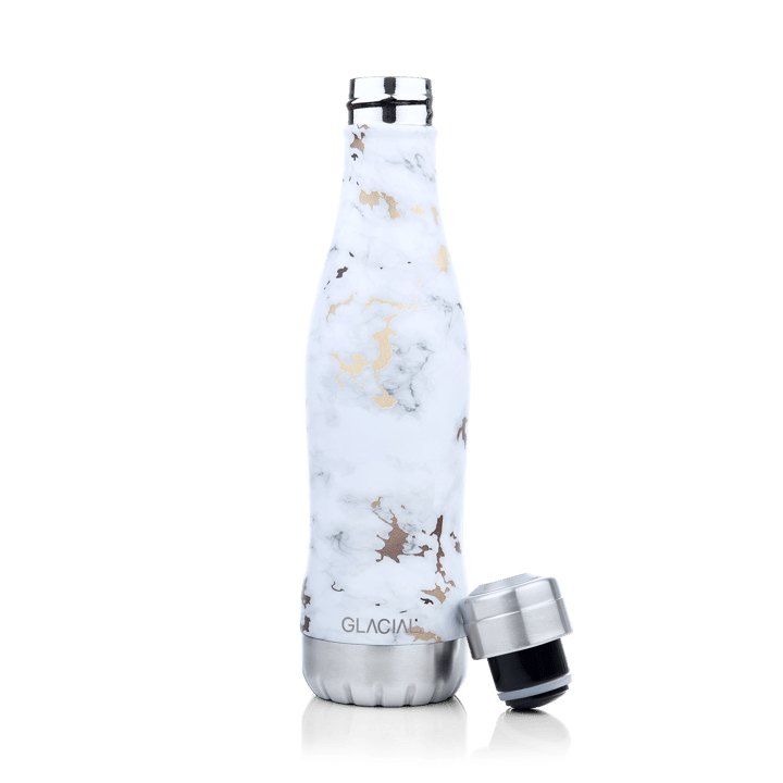 Botella de agua Glacial 400 ml - White golden marble - Glacial