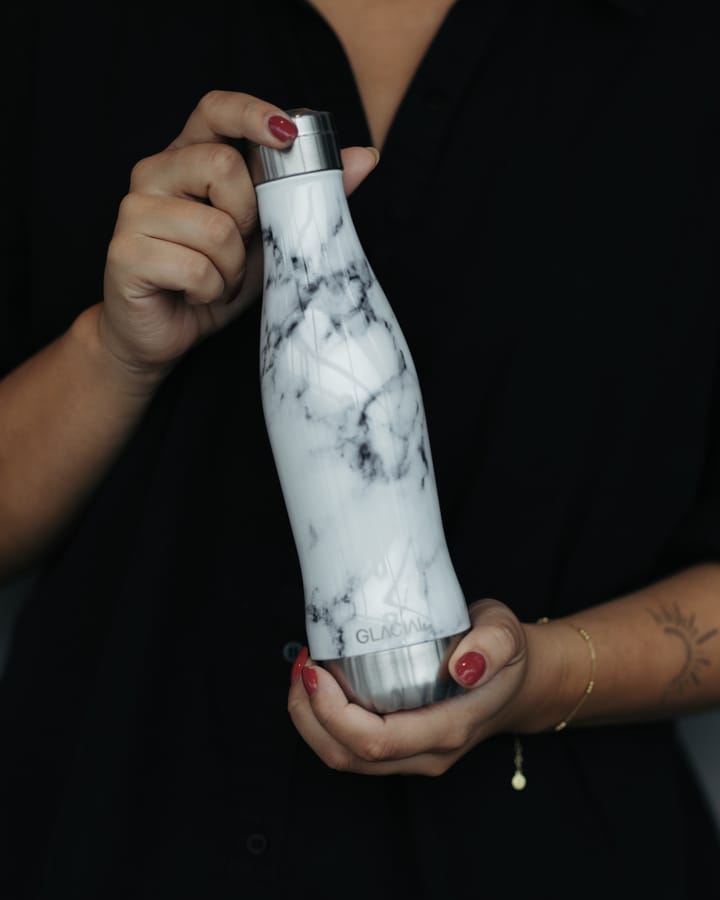 Botella de agua Glacial 400 ml, White marble Glacial