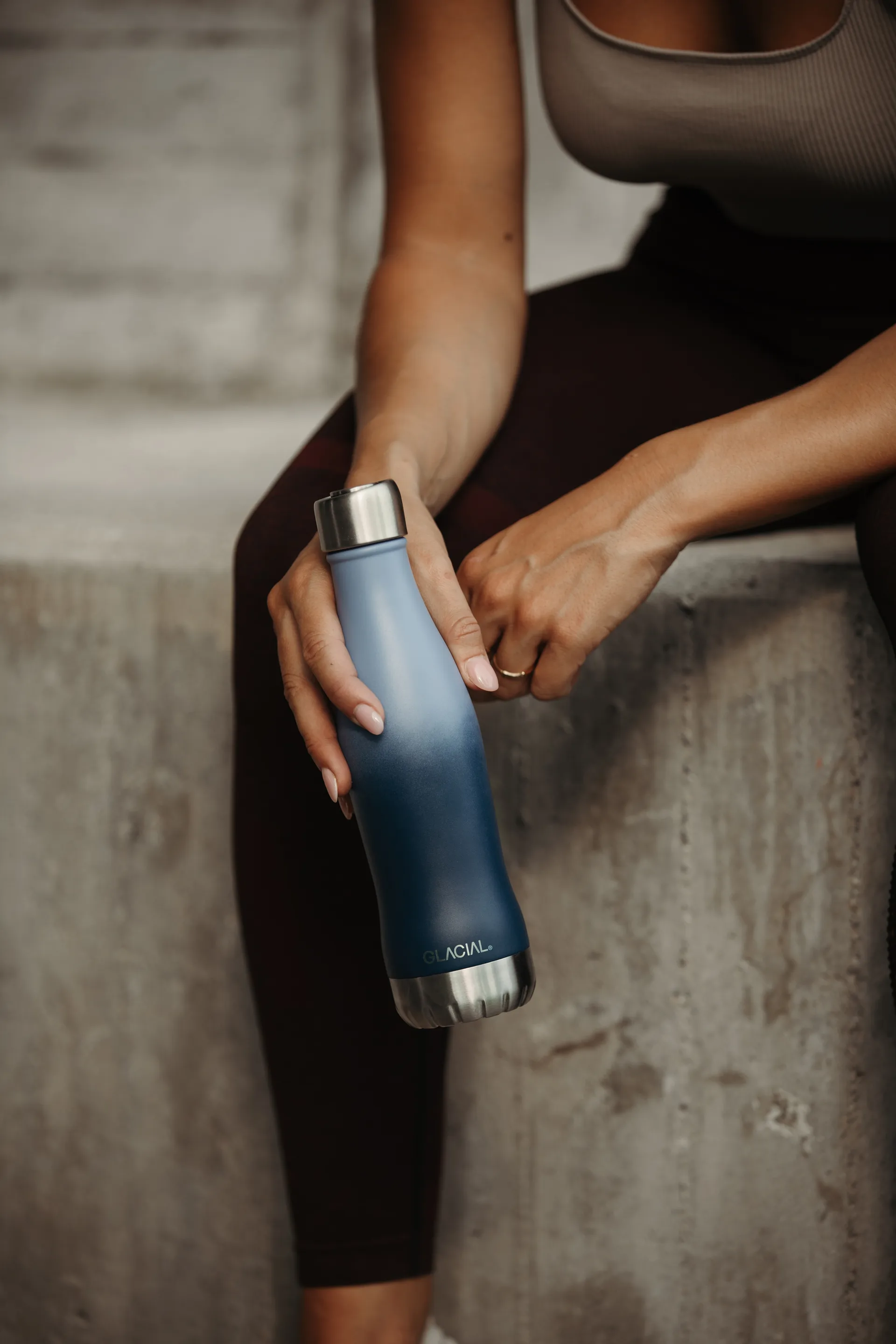 Botella de agua Glacial active 400 ml, Blue fade Glacial