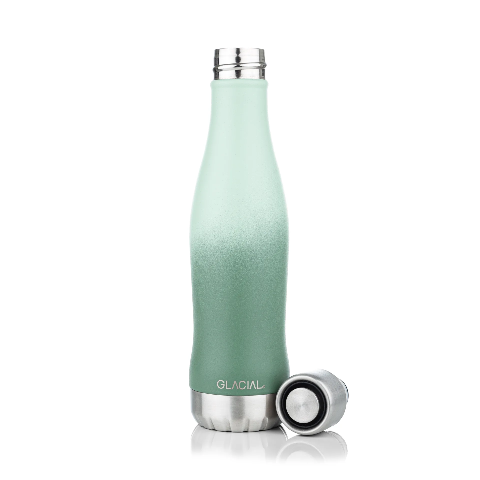 Botella de agua Glacial active 400 ml, Green fade Glacial