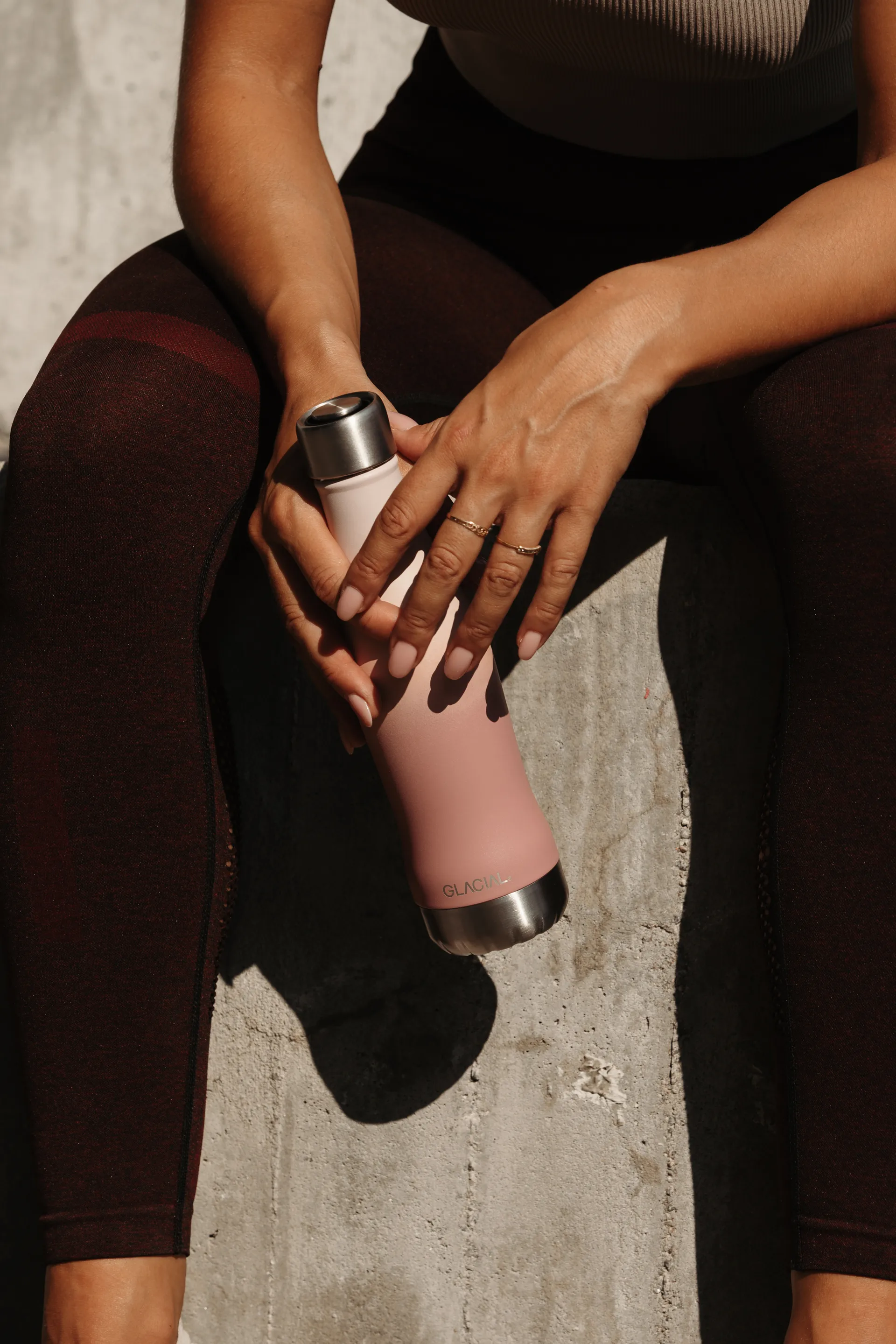 Botella de agua Glacial active 400 ml, Pink fade Glacial