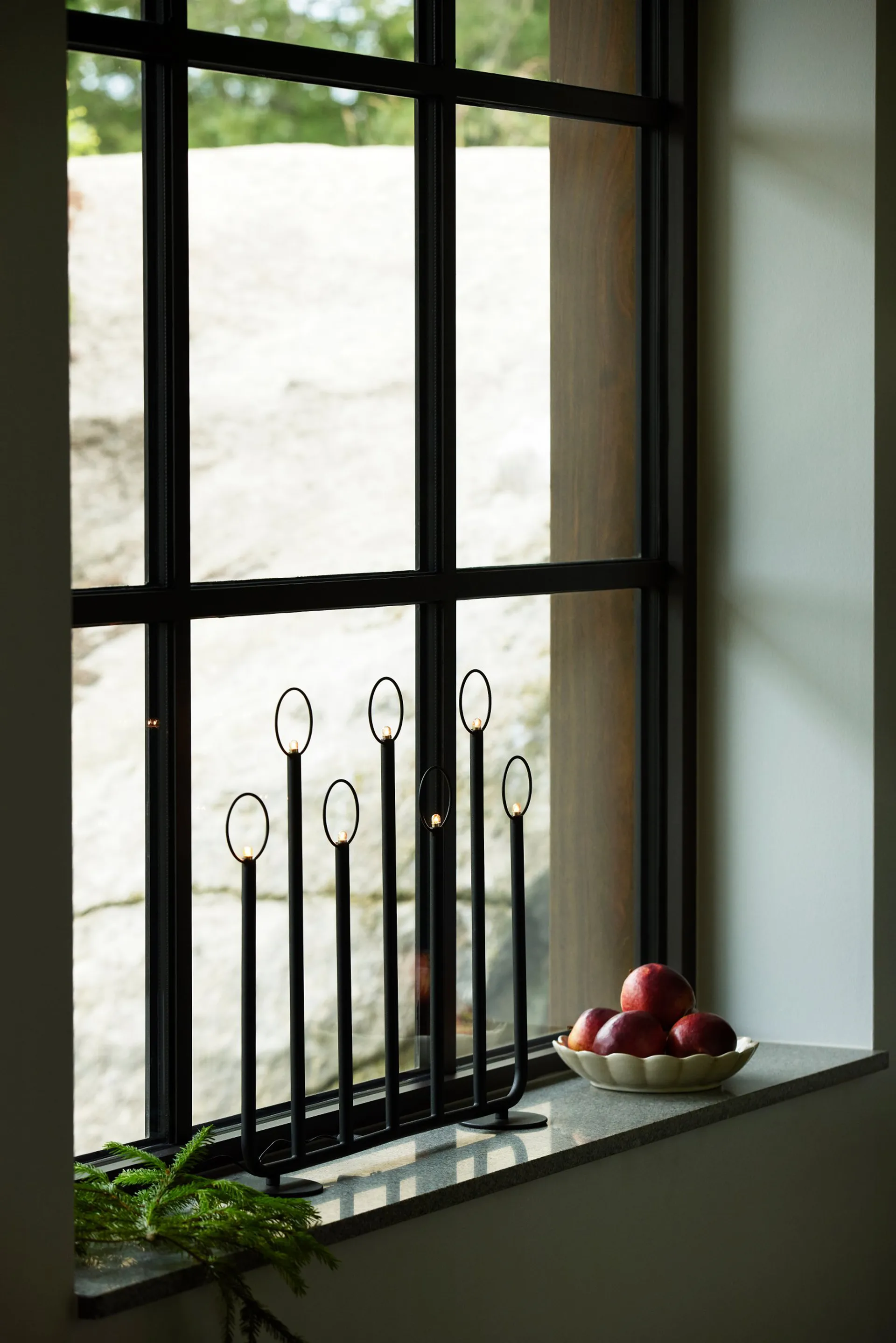 Candelabro de Adviento Natale 7, Negro Globen Lighting