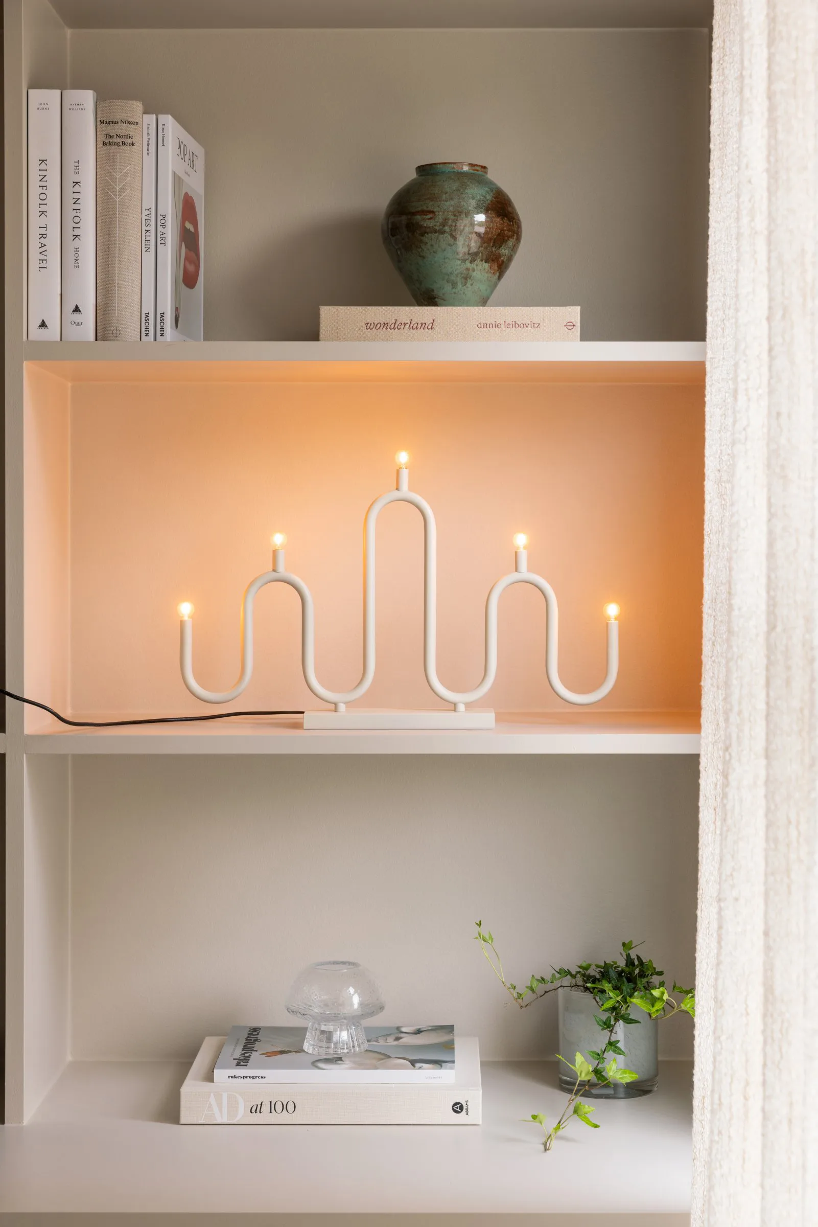 Candelabro de Adviento Noel 5, Marfil blanco Globen Lighting