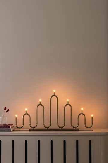 Candelabro de Adviento Noel 7 - Latón cepillado - Globen Lighting