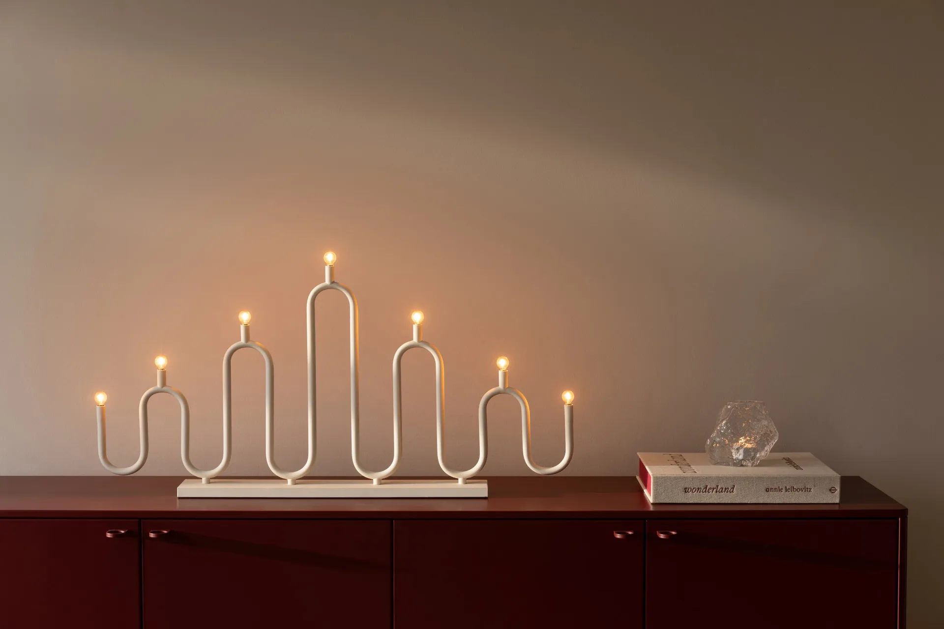 Candelabro de Adviento Noel 7, Marfil blanco Globen Lighting