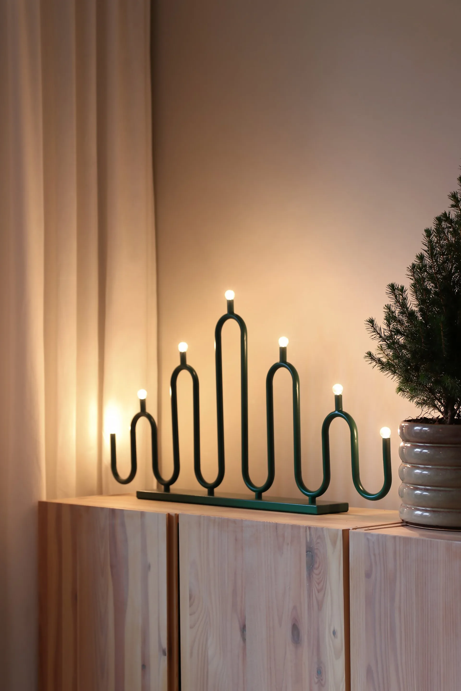 Candelabro de Adviento Noel 7, Verde Globen Lighting