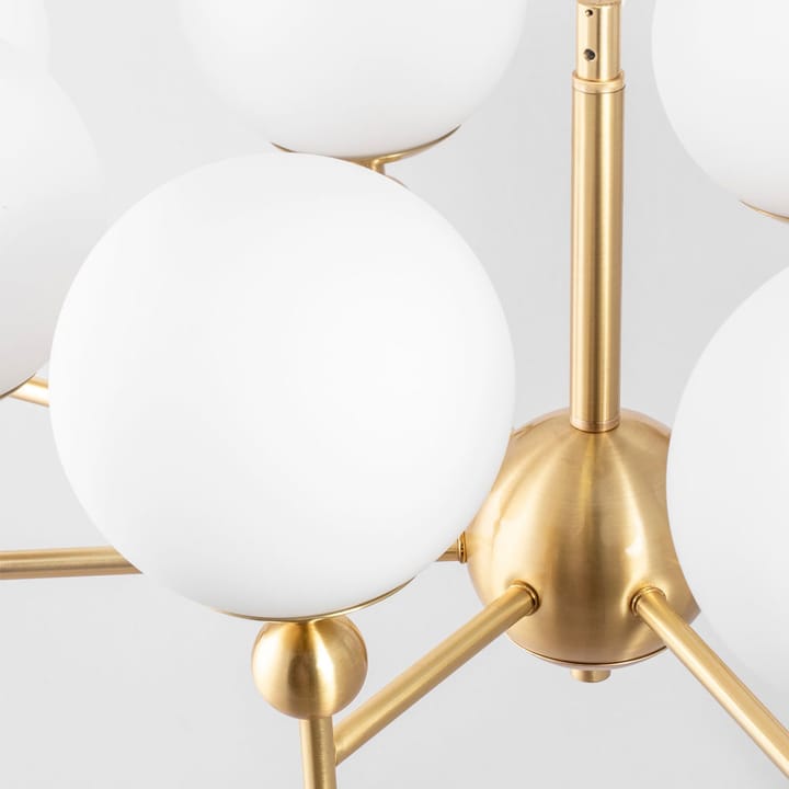 Lámpara colgante Astrid, Latón/blanco, 8 lámparas Globen Lighting