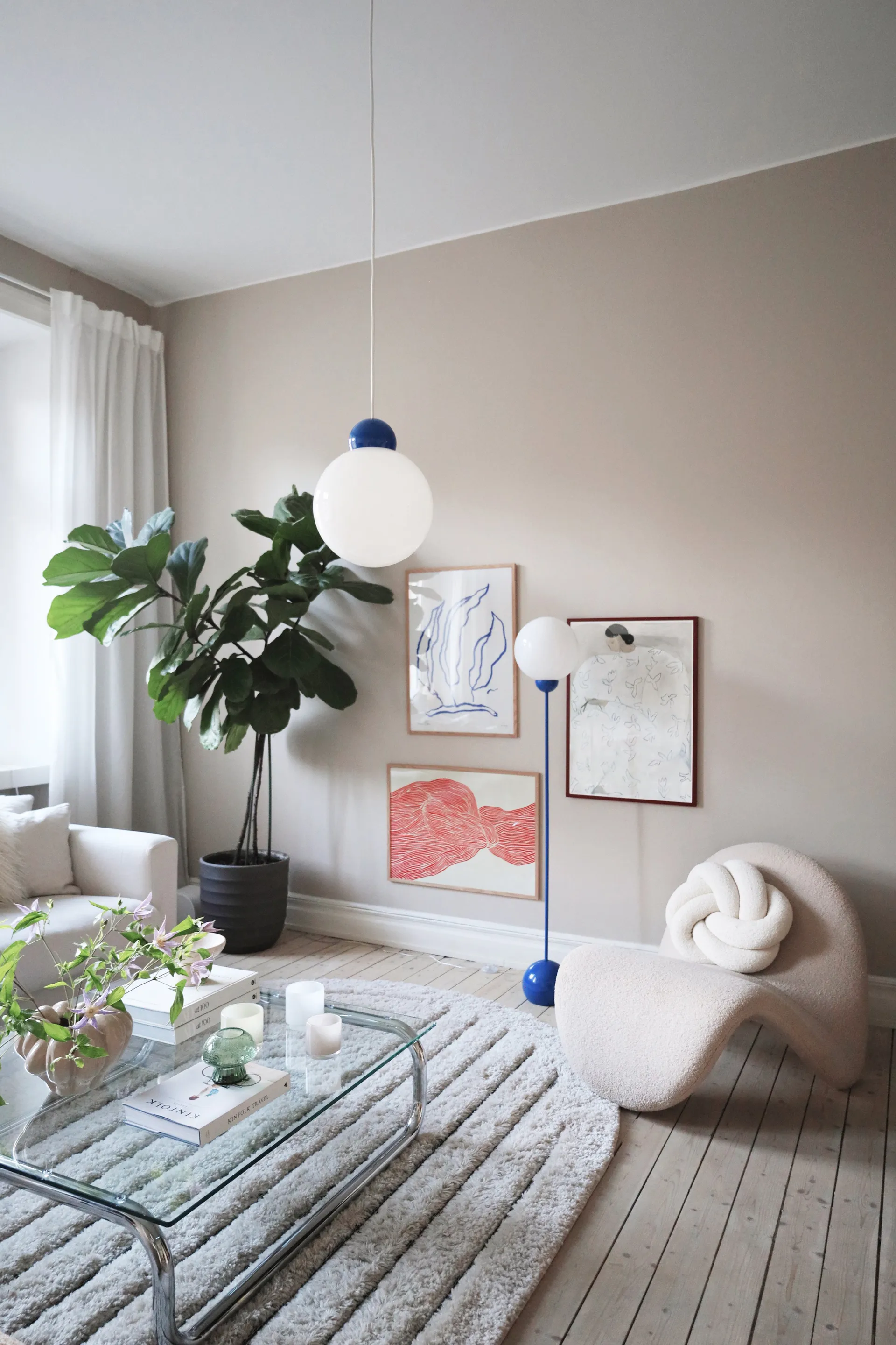 Lámpara colgante Bams 25, Azul Globen Lighting