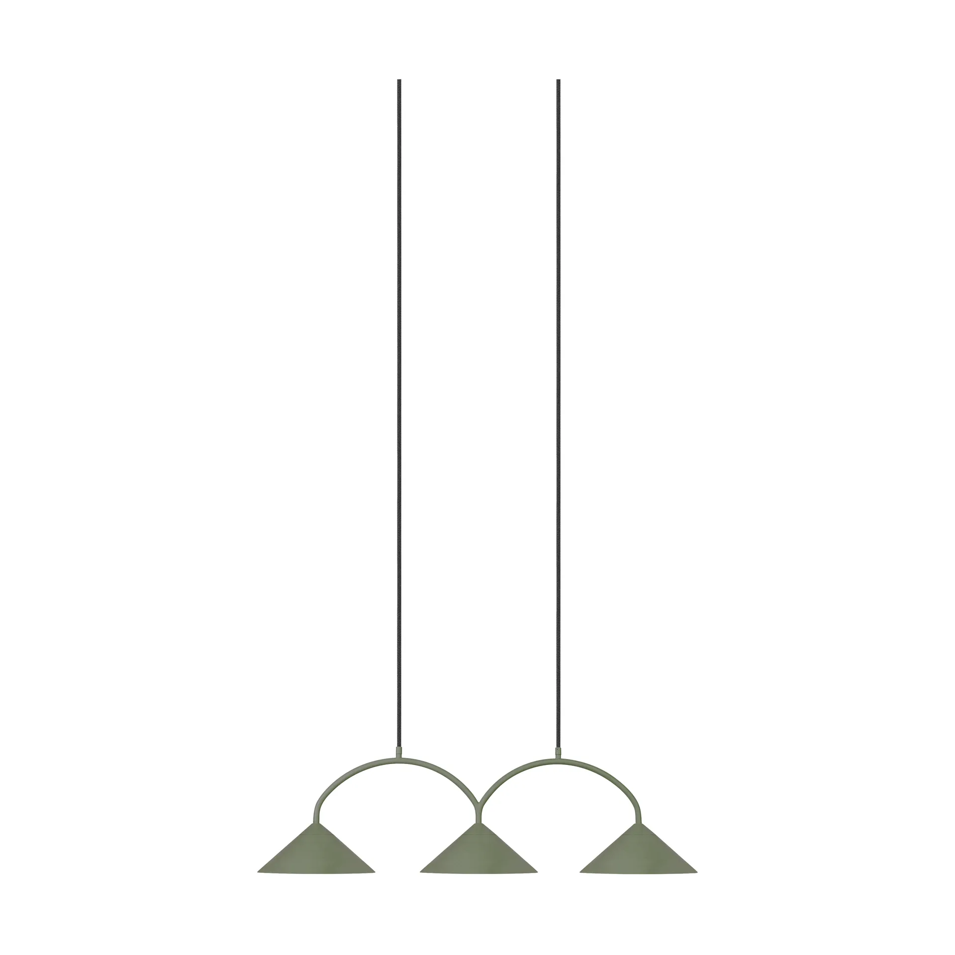Lámpara colgante Curve 3, Verde Globen Lighting