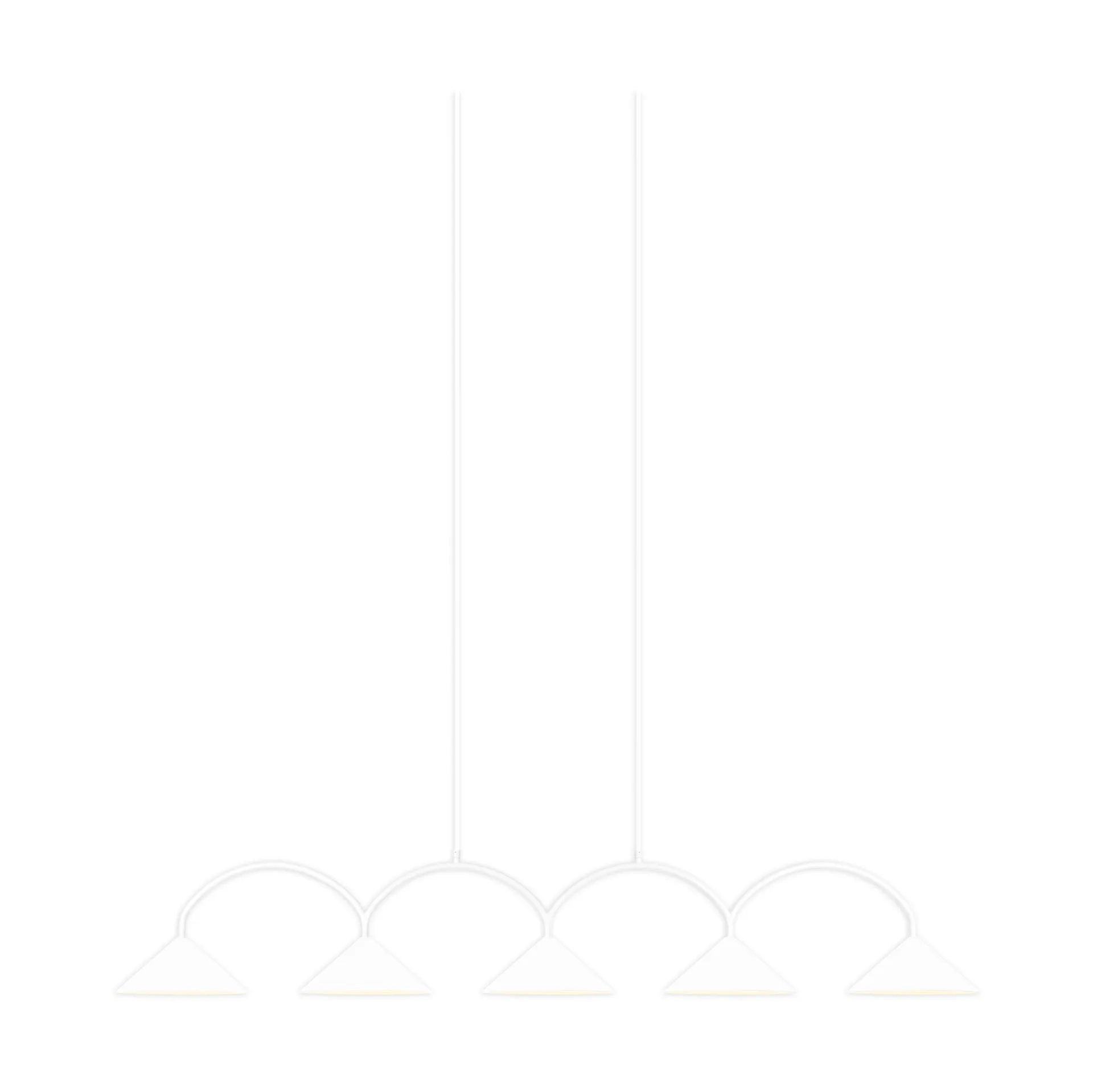 Lámpara colgante Curve 5, Blanco Globen Lighting