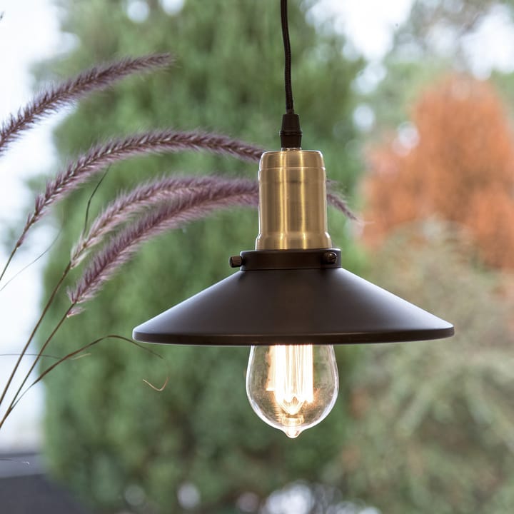 Lámpara colgante Disc mini - negro mate-latón cepillado - Globen Lighting