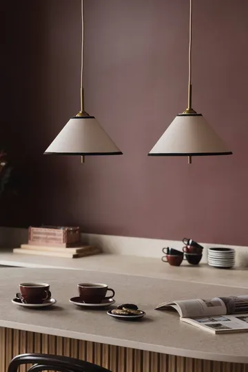 Lámpara colgante Iris 25 - Crema-negro (blanco-dorado) - Globen Lighting