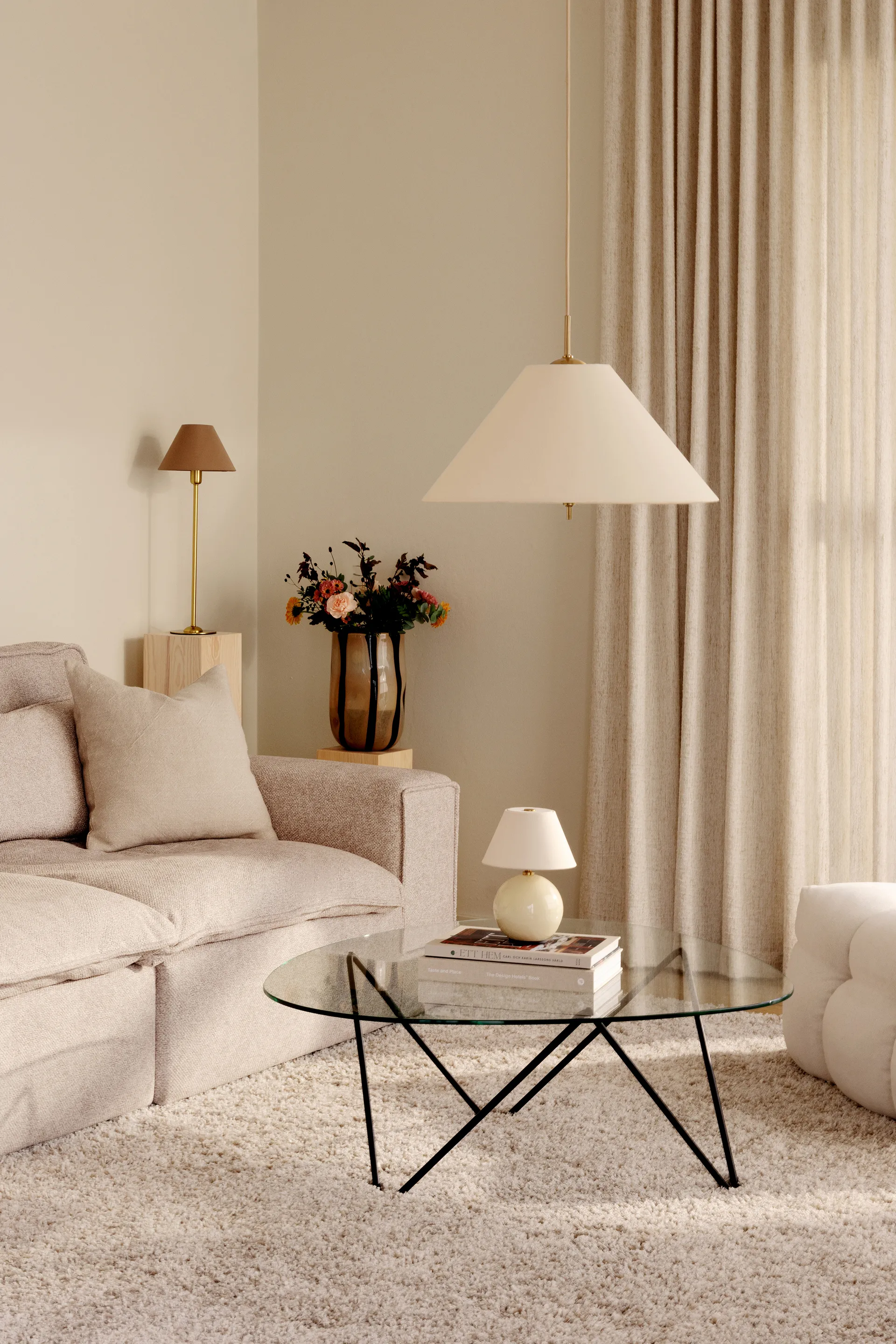 Lámpara colgante Iris 50, Crema Globen Lighting