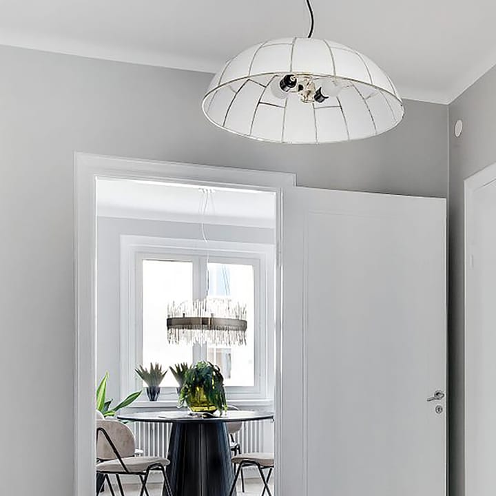 Lámpara colgante Ombrello Ø60 cm vidrio blanco, latón Globen Lighting