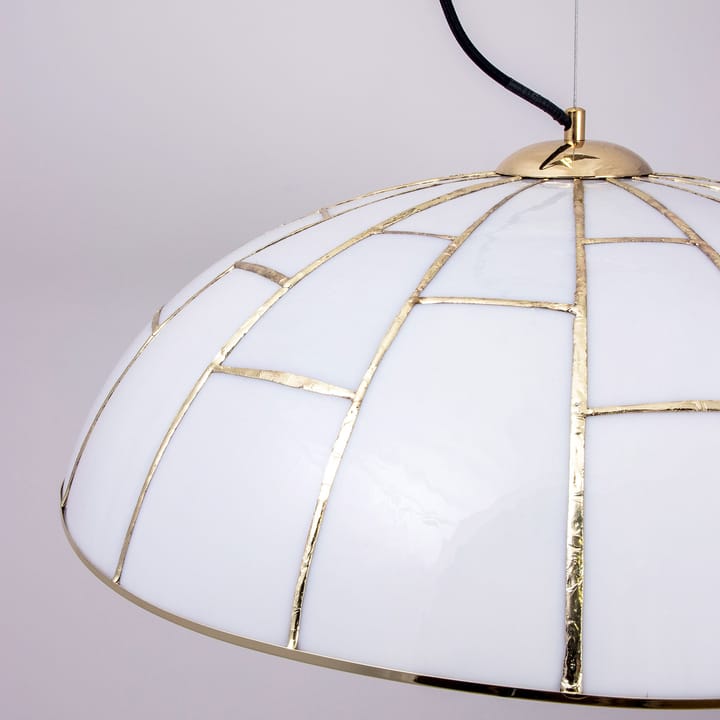 Lámpara colgante Ombrello Ø60 cm vidrio blanco, latón Globen Lighting