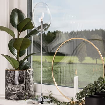 Lámpara de mesa Drops - cromo, vidrio transparente - Globen Lighting