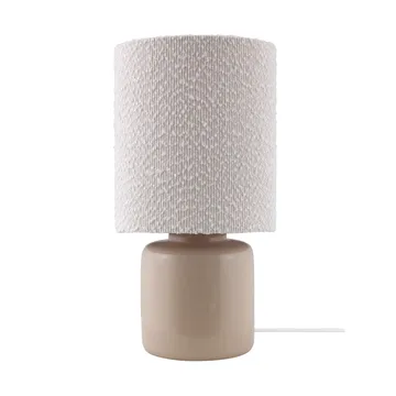 Lámpara de mesa Florian - Blanco bouclé/beige, Ø20 × 39 cm - Globen Lighting