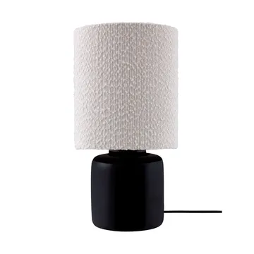 Lámpara de mesa Florian - Blanco bouclé/negro, Ø20x39 cm - Globen Lighting