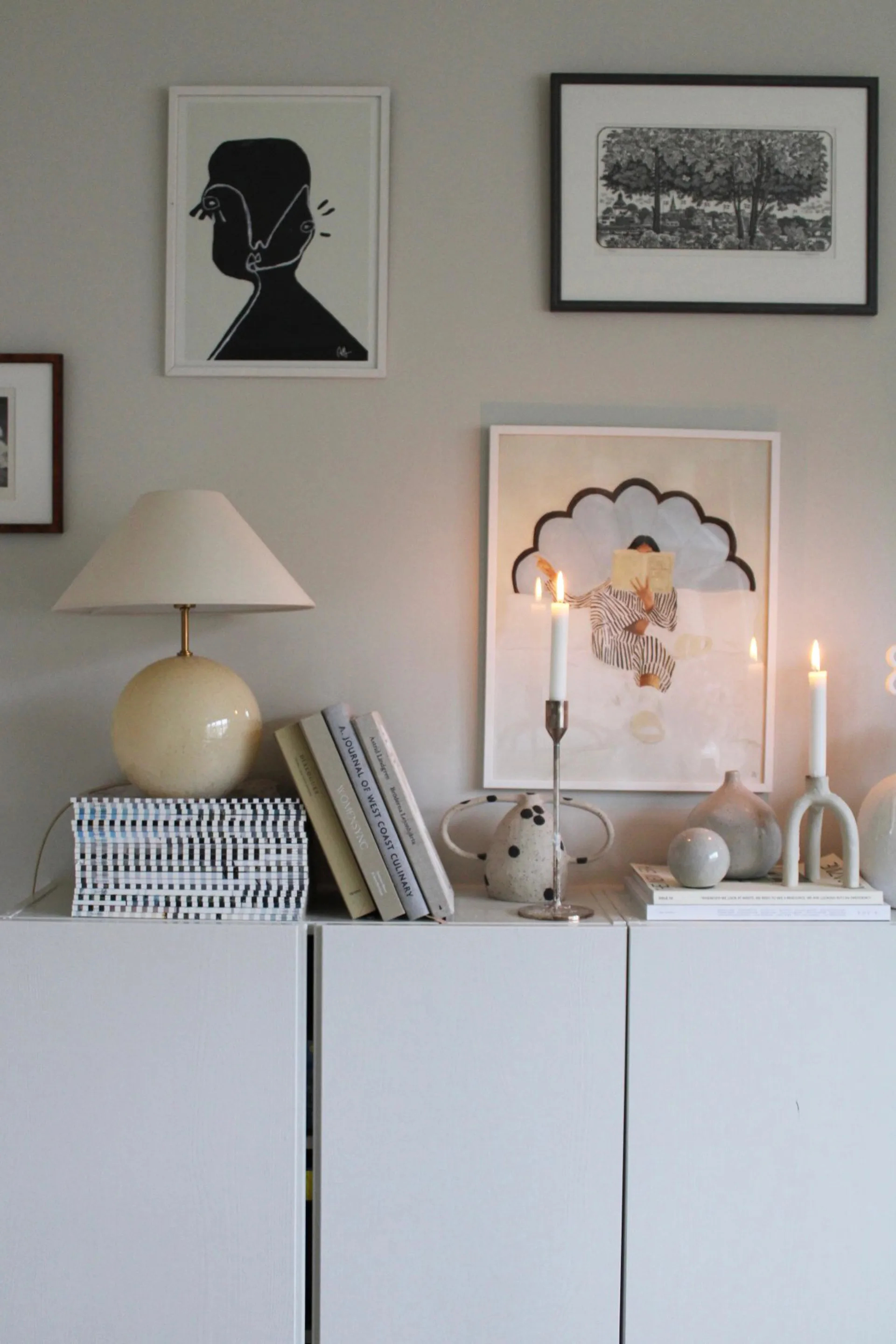 Lámpara de mesa Iris 35 39 cm, Crema Globen Lighting