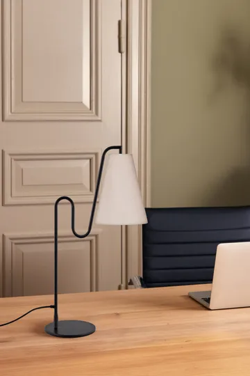 Lámpara de mesa Lou - Blanco bouclé-negro - Globen Lighting