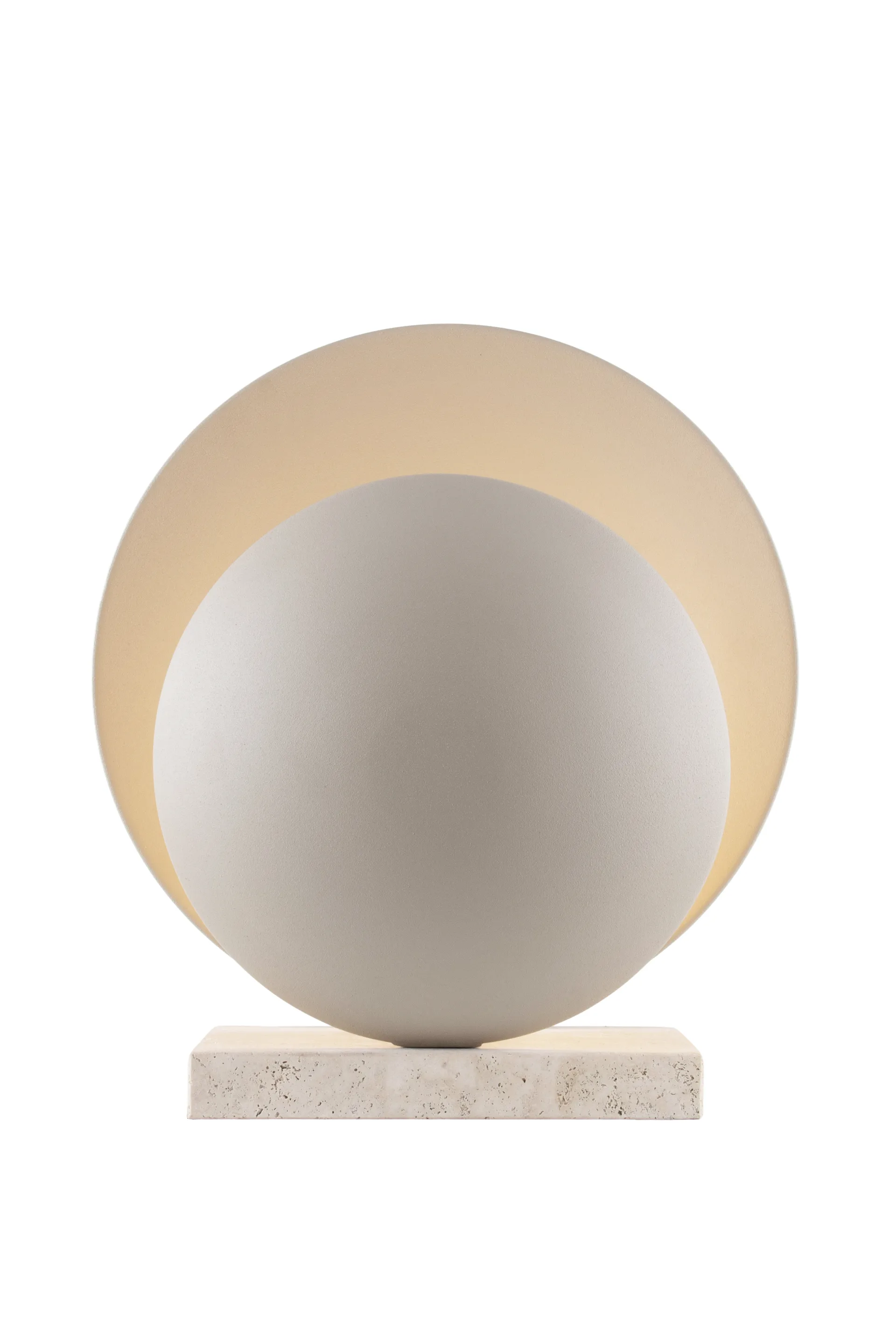 Lámpara de mesa Orbit, Beige-travertin Globen Lighting