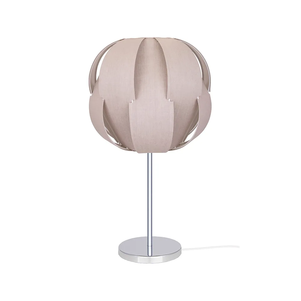 Lámpara de mesa Pavot 25, Beige, base de cromo Globen Lighting