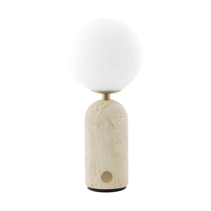Lámpara de mesa portátil Torrano - Beige travertine, 27,5 cm - Globen Lighting