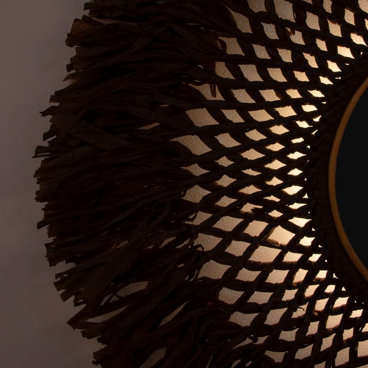 Lámpara de pared con espejo Boho Ø90 cm, marrón Globen Lighting