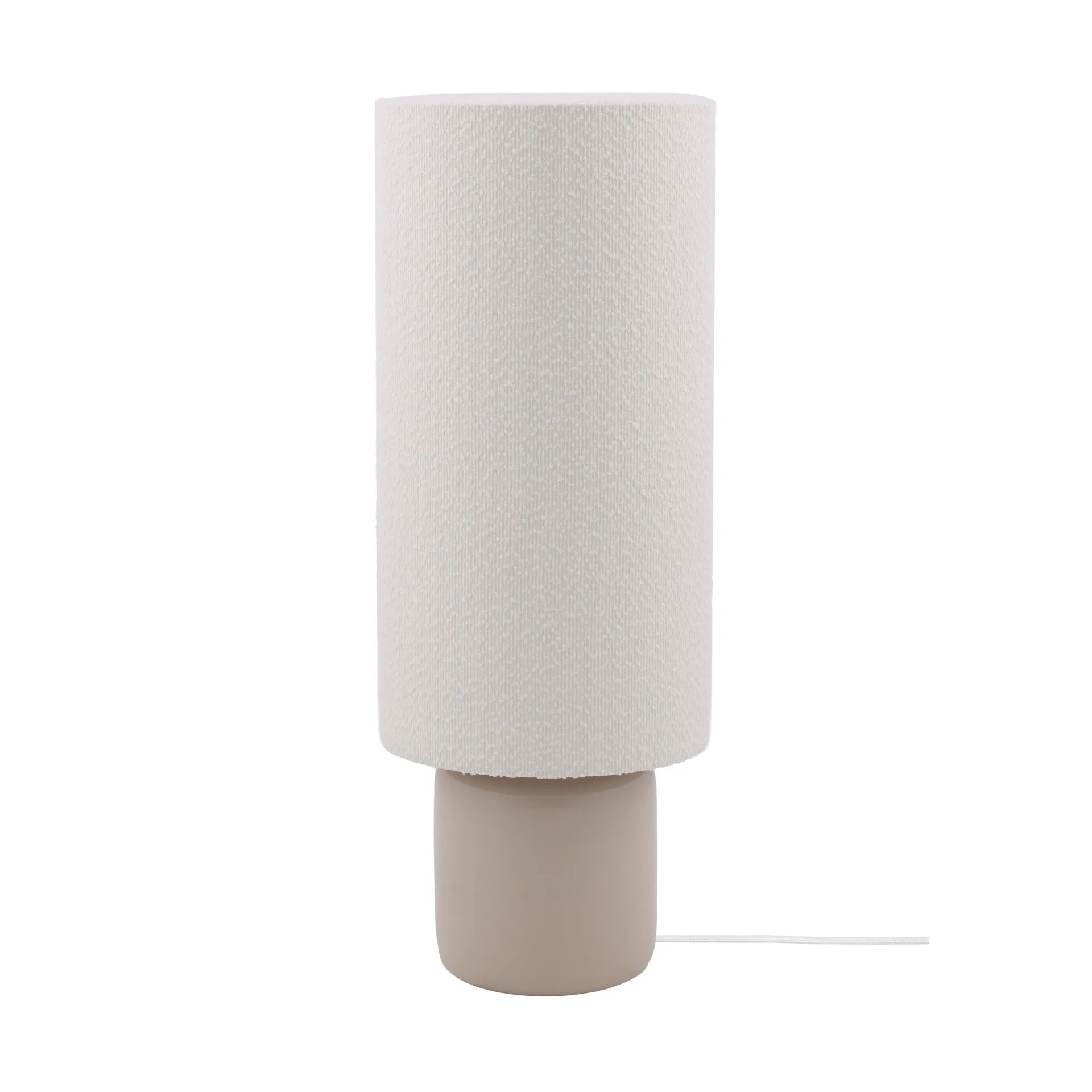 Lámpara de pie Florian , Blanco bouclé/beige, Ø30 × 80 cm Globen Lighting