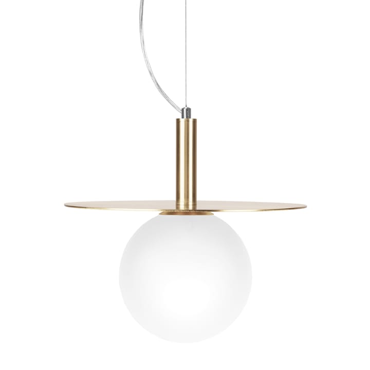 Lámpara de techo Art Deco, latón-vidrio opal Globen Lighting