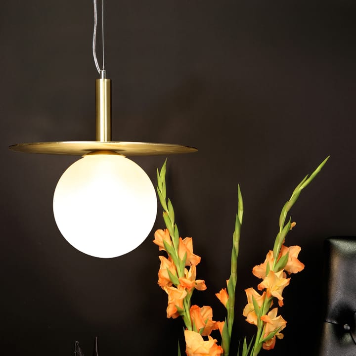 Lámpara de techo Art Deco, latón-vidrio opal Globen Lighting