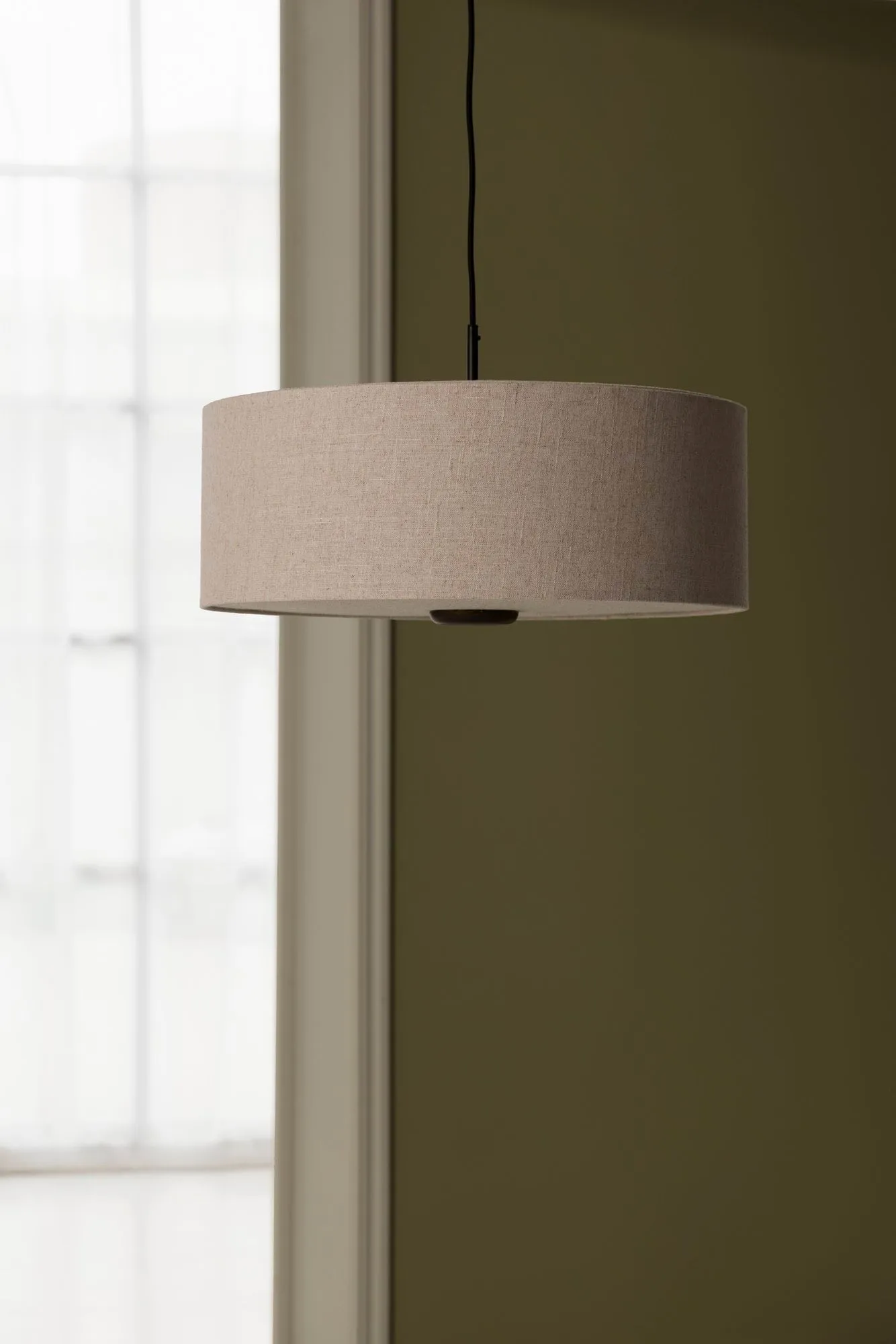 Lámpara de techo Bosco, Beige, roble teñido de marrón, Ø55 cm Globen Lighting