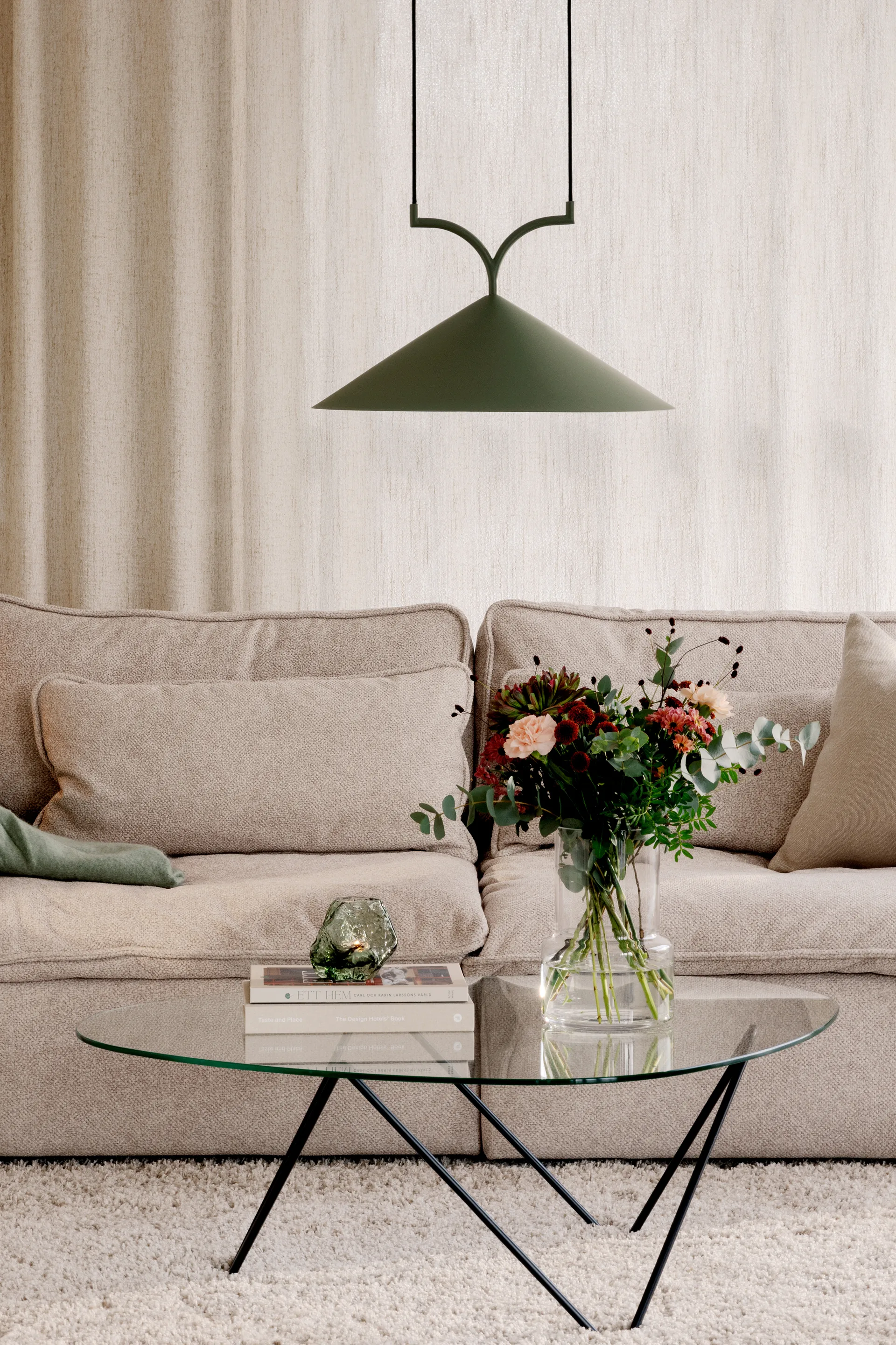 Lámpara de techo Curve 50, Verde Globen Lighting