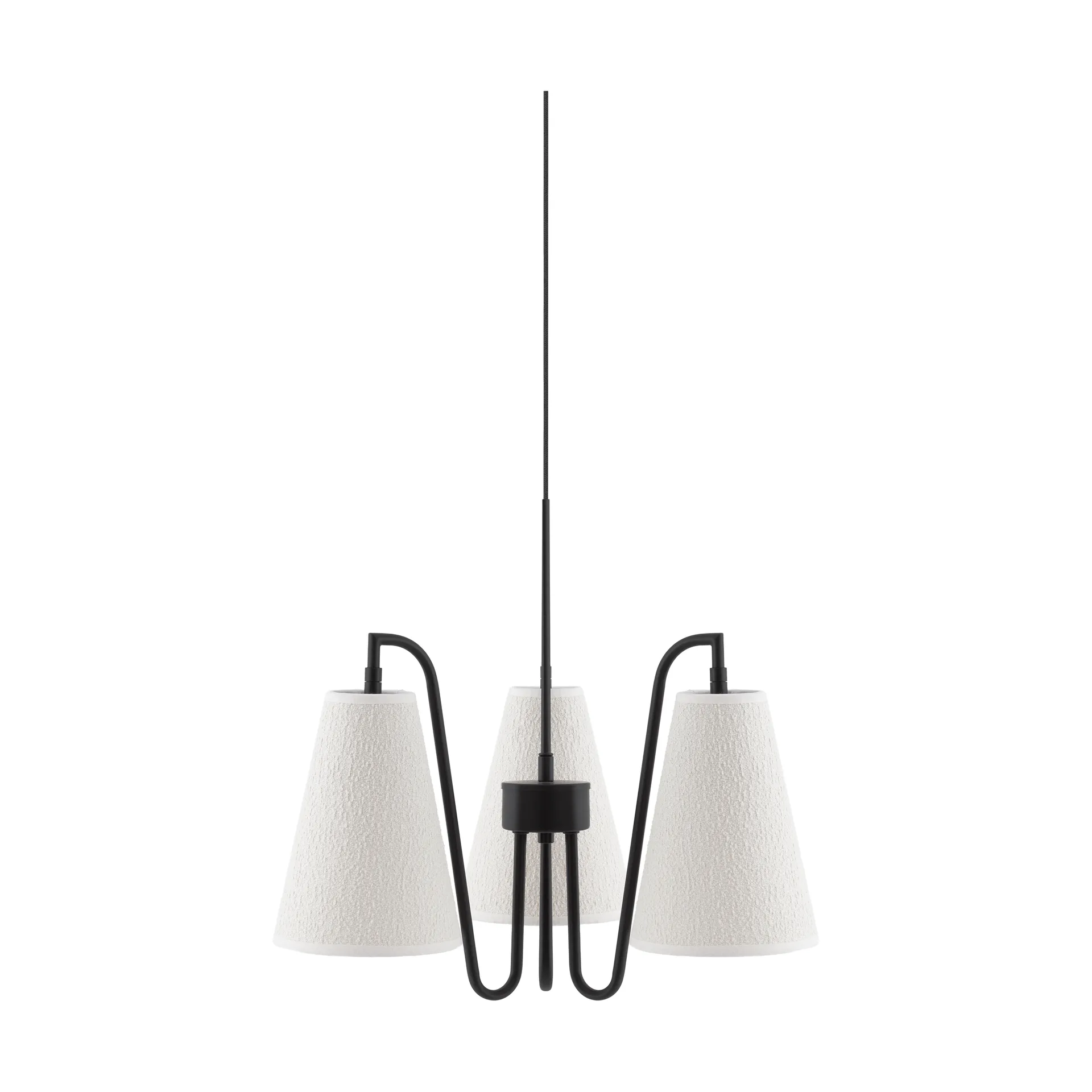 Lámpara de techo Lou, 3, Bouclé blanco-negro, 46x46 cm Globen Lighting