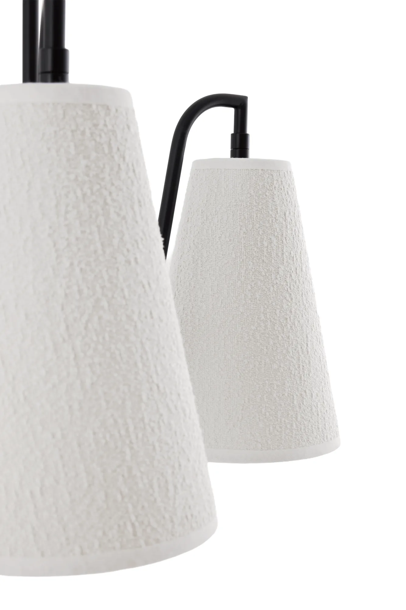 Lámpara de techo Lou, 3, Bouclé blanco-negro, 46x46 cm Globen Lighting