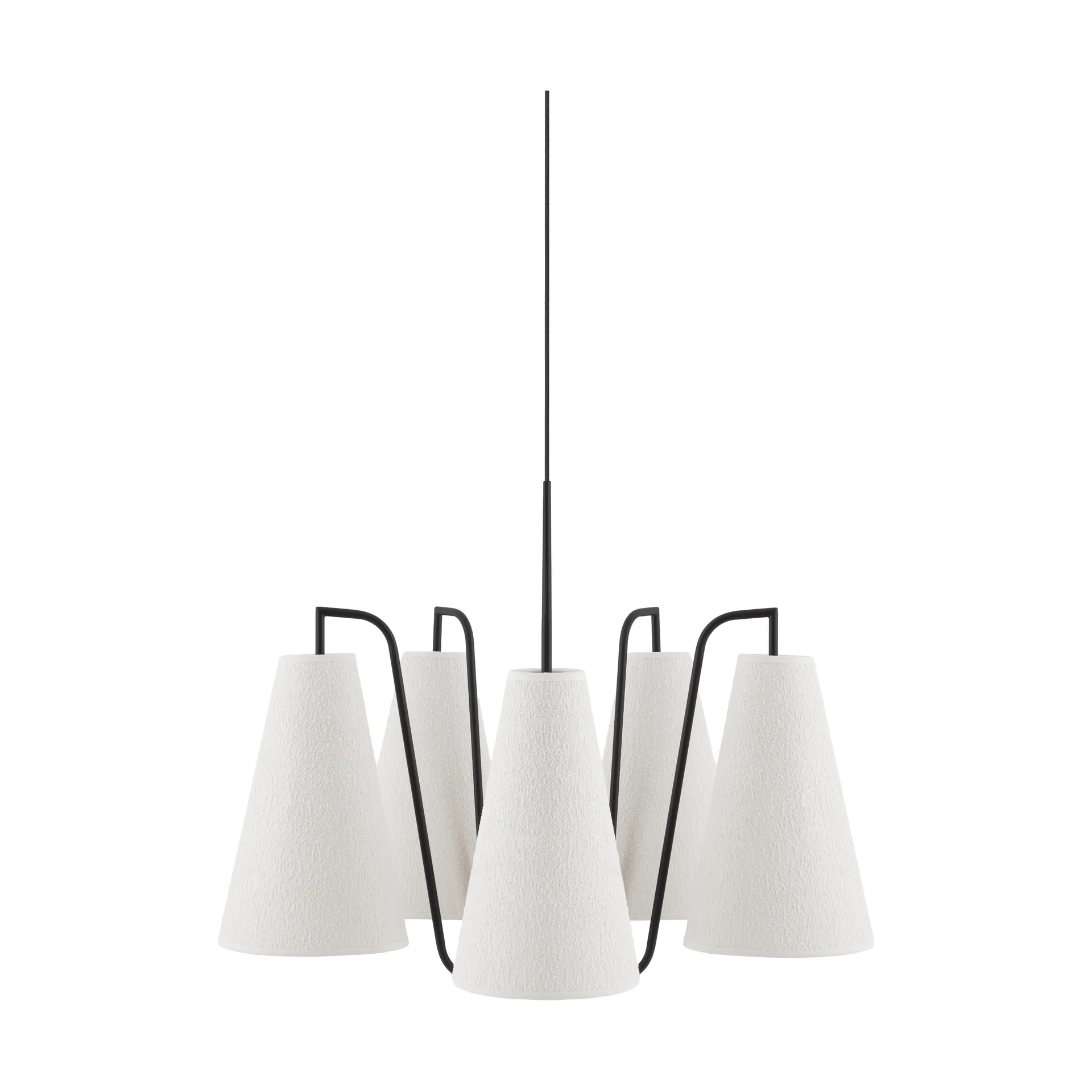 Lámpara de techo Lou, 5, Bouclé blanco-negro, 67x67 cm Globen Lighting