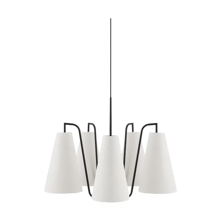 Lámpara de techo Lou - 5, Bouclé blanco-negro, 67x67 cm - Globen Lighting