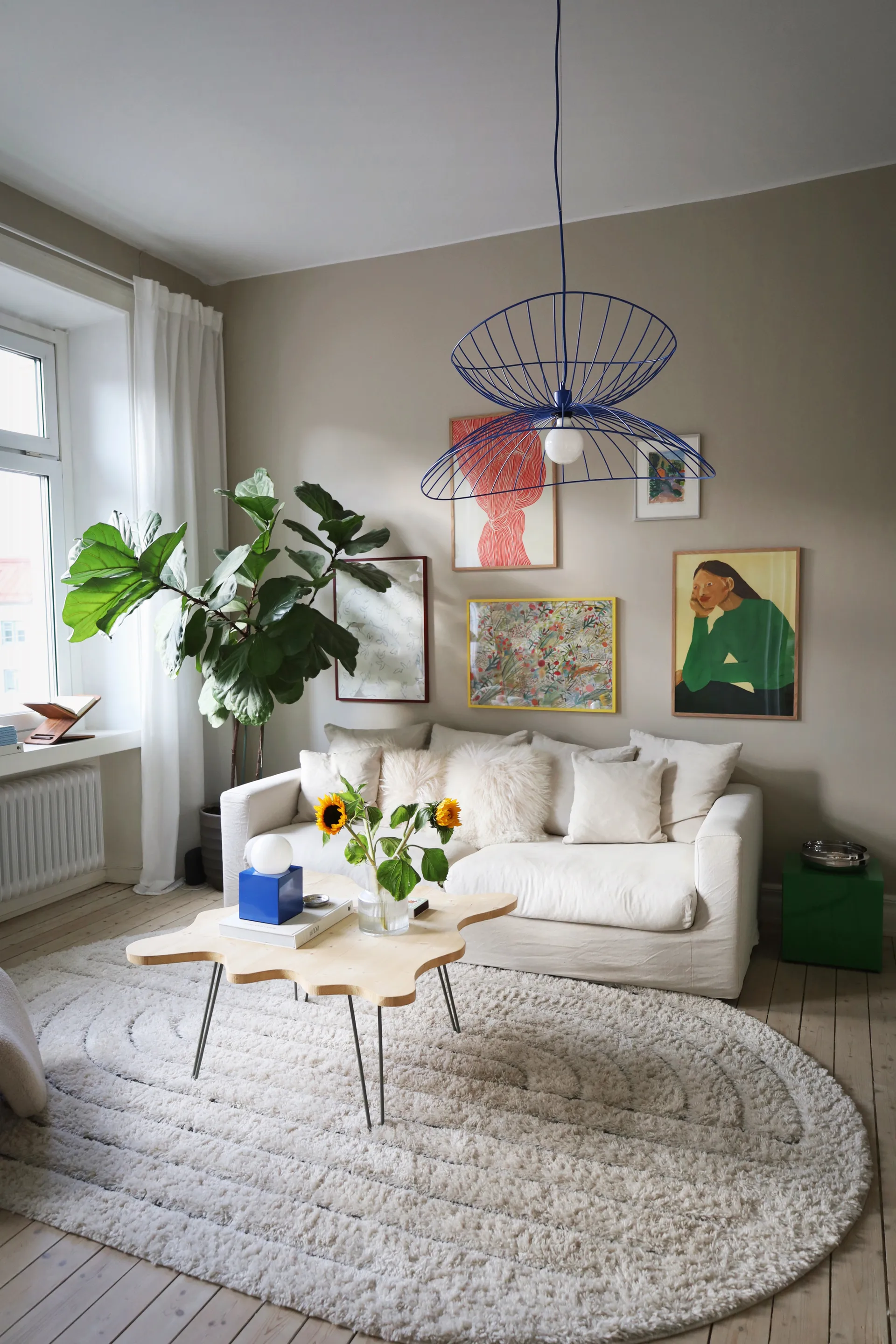 Lámpara de techo Ray Ø70 cm, Azul Globen Lighting