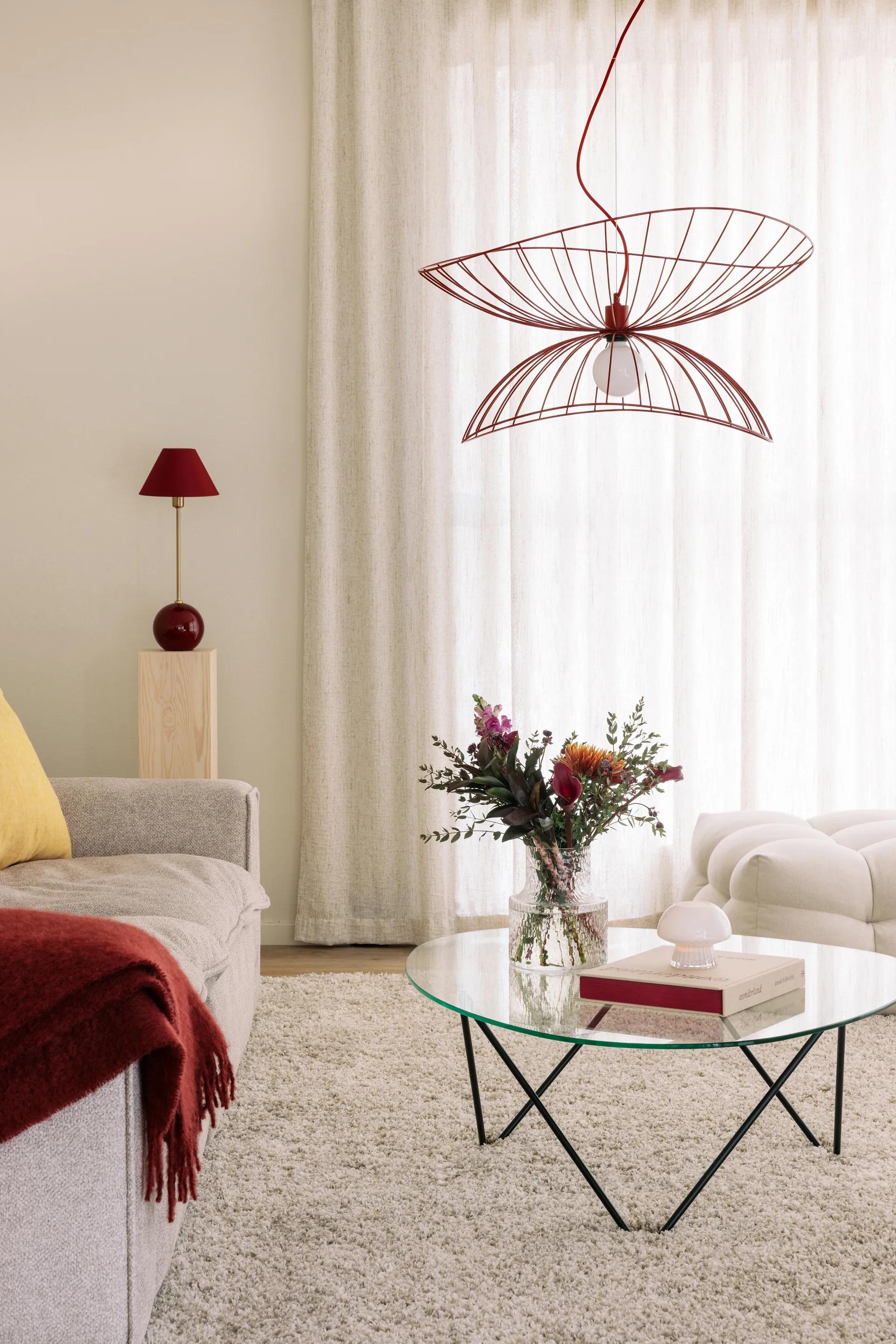 Lámpara de techo Ray Ø70 cm, Burgundy Globen Lighting