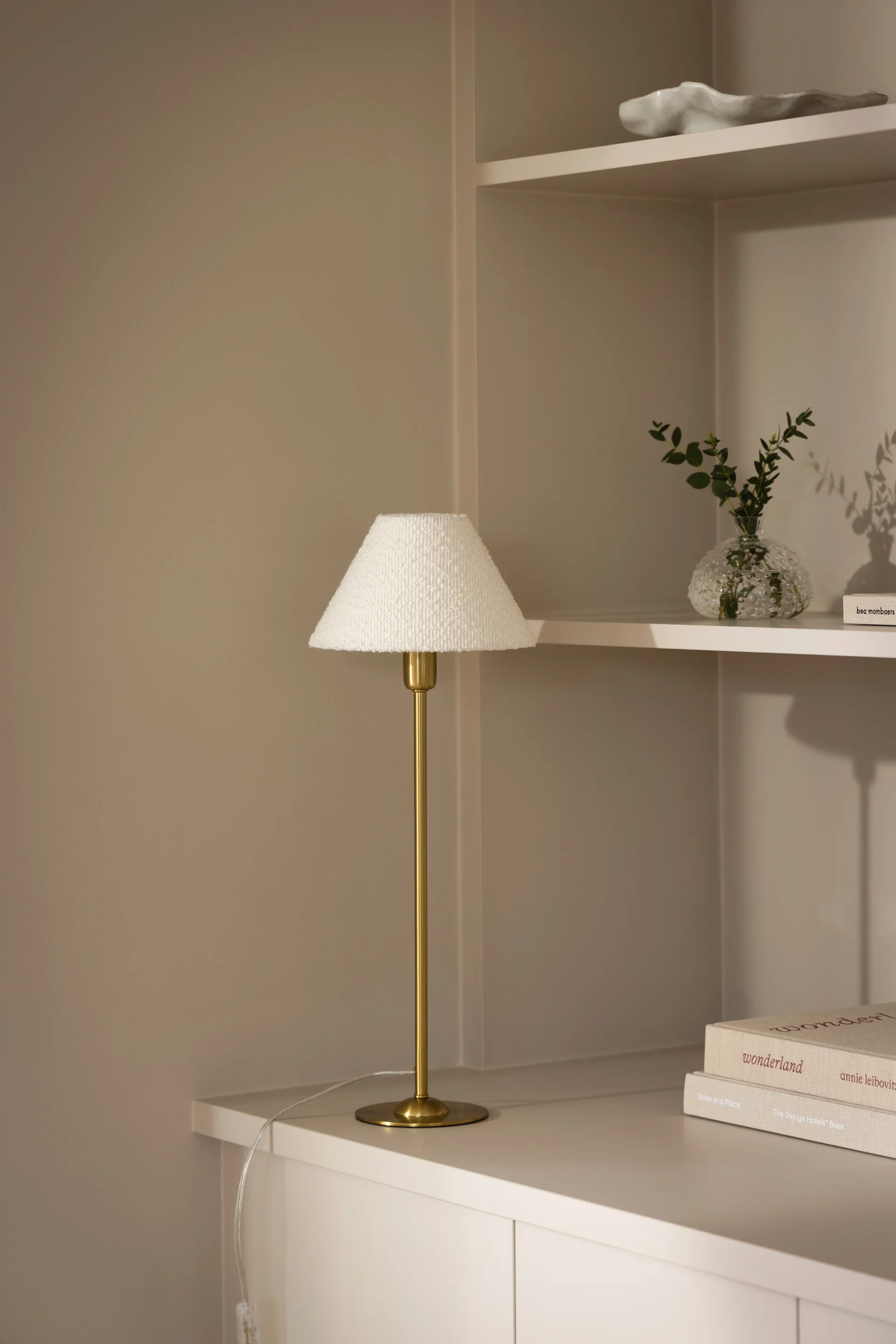 Pantalla de lámpara Iris 20, Bouclé blanco Globen Lighting