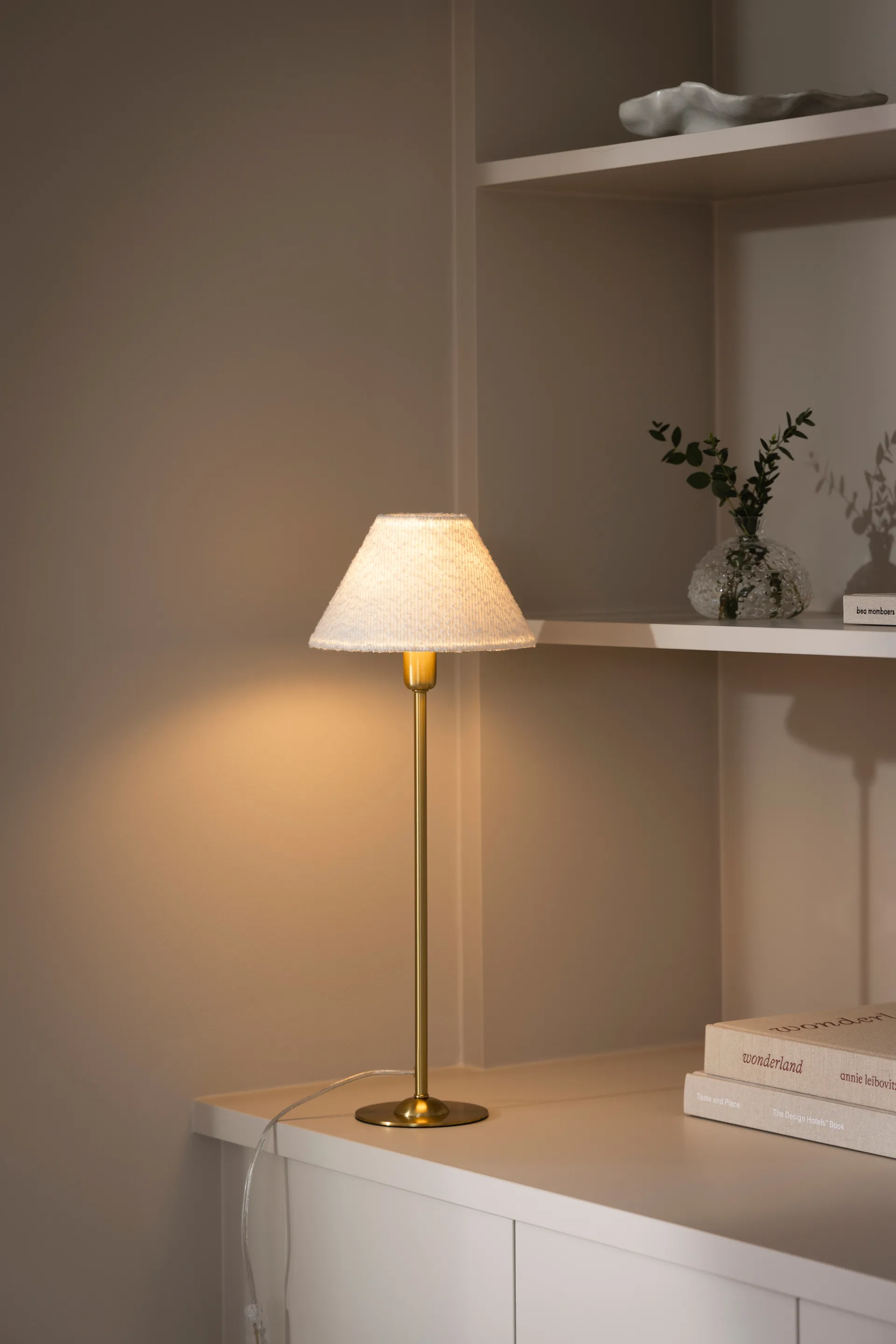 Pantalla de lámpara Iris 20, Bouclé blanco Globen Lighting